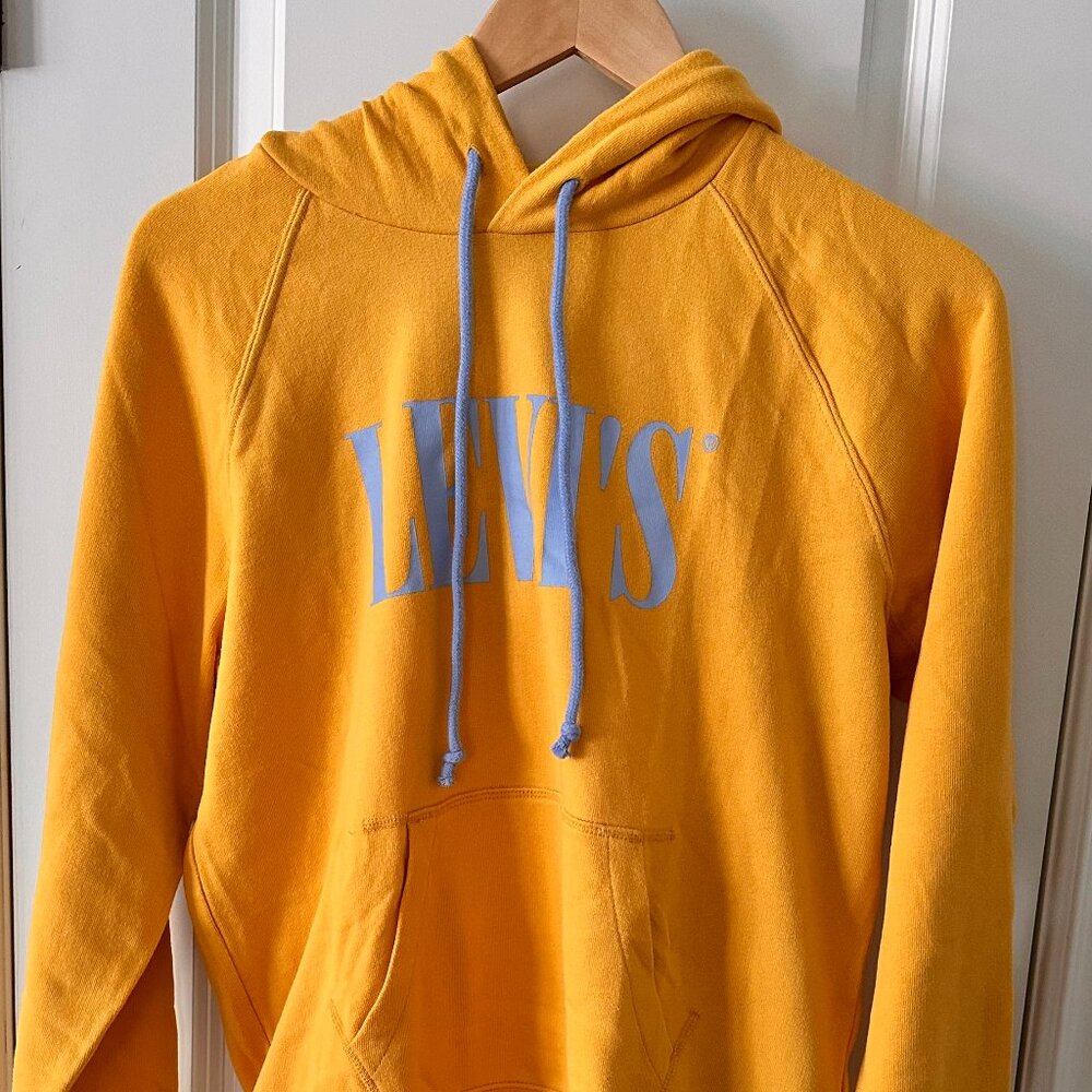 Levi's Yellow Hooded Sweater - Size Small